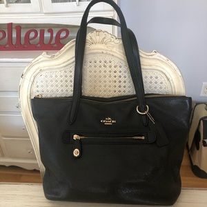 Black Soft Leather Coach Bag